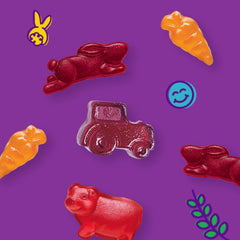 Annie's Organic Bernie's Farm gummies made with real fruit juice for wholesome taste.