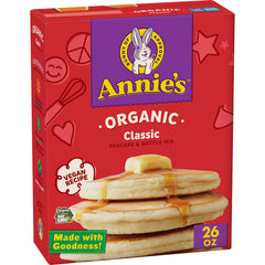 Annie's Organic Classic Pancake Mix box front highlighting organic ingredients for wholesome breakfasts
