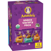 Annie's variety pack front packaging shows all three snacks for quick lunchbox planning
