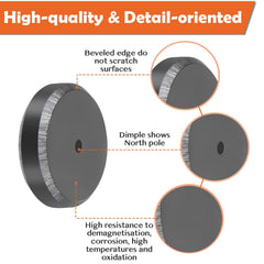Anpro magnets with bevelled edges protect delicate surfaces during use.
