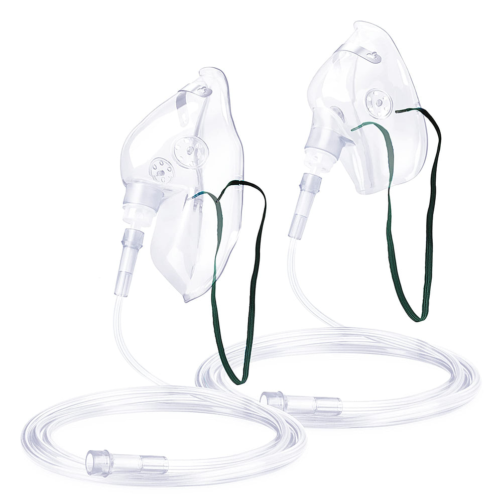 ANSNF oxygen mask front view; clear design for comfortable adult use.