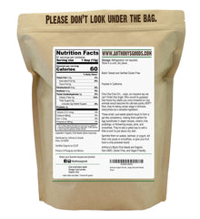 Anthony's Organic Chia Seeds label with gluten free badge for gluten sensitive cooks