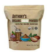 Anthony's Organic Cocoa Powder canister front view for baking flavor