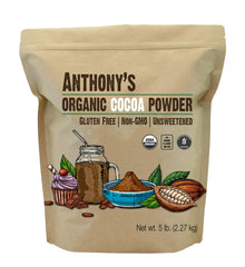 Anthony's Organic Cocoa Powder canister front view for baking flavor
