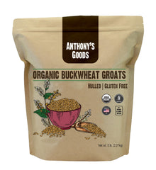 Anthony's Organic Hulled Buckwheat Groats 5lb packaging ready for pantry storage