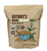 Anthony's organic hulled buckwheat groats pack shot for gluten-free pantry