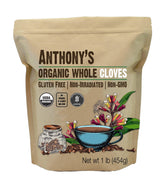 Anthony's Organic Whole Cloves bottle showing premium spice for blends and teas