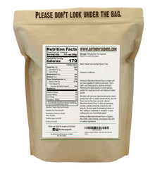 Anthony's Organic Almond Flour side-view bag highlighting premium blanched nuts for smooth textures.