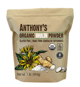 Anthony's Organic Inulin Powder bottle presents a premium fiber option for daily meals.