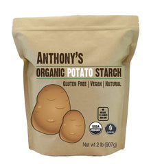 Anthony's Organic Potato Starch front label highlights gluten-free, unmodified formula