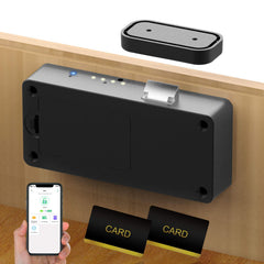 Anweller Smart Cabinet Lock front view with keyless access and sleek black finish