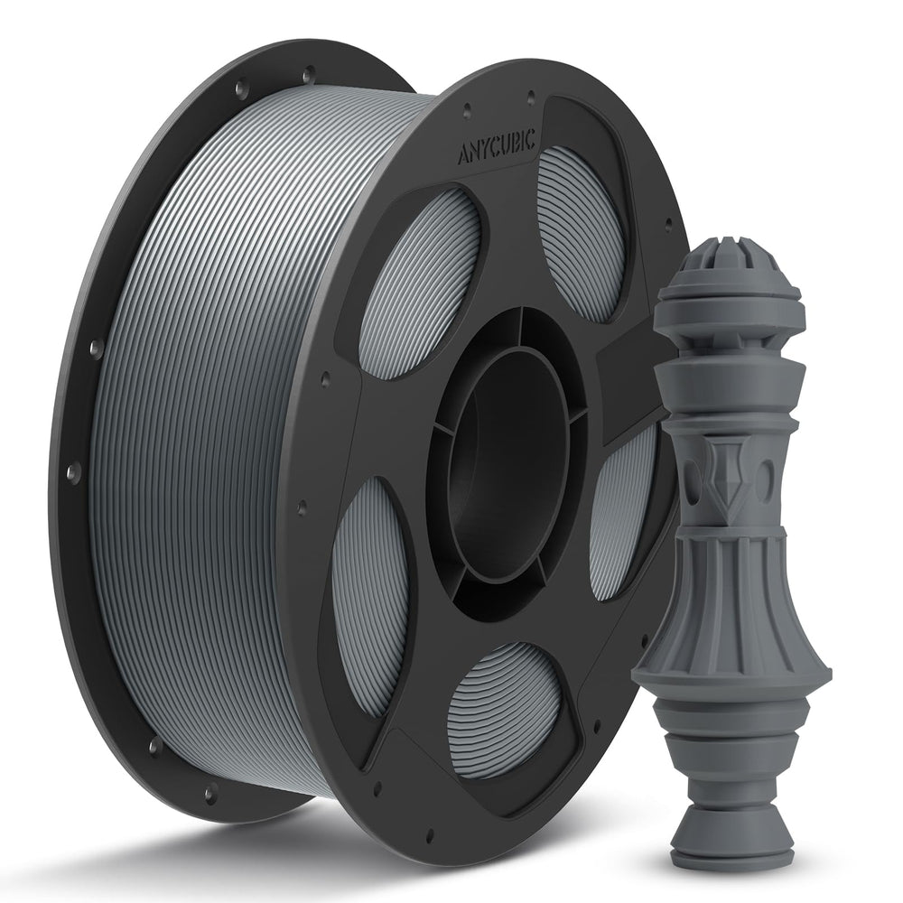 Anycubic PLA Plus texture gray spool ready for reliable feeding