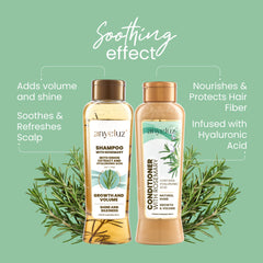 ANYELUZ Rosemary Conditioner bottle with soft focus, delivers smoothing hydration for manageable strands.