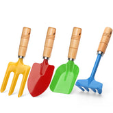 Anzmtosn kids metal garden tool set with rake for safe outdoor play and easy gardening.