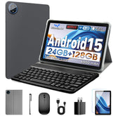 Aobante 10-inch tablet front view, gray, ideal for daily media.