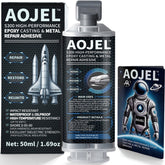 AOJEL 2-Part Structural Epoxy bottle for metal repair enables strong, lasting fixes.