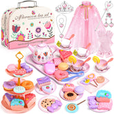 Aojieni 63-piece tea party set featuring teapot and accessories for imaginative play