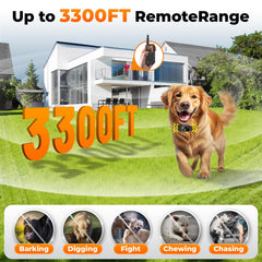 Aolulf dog collar displaying beep, vibration, and safe shock training modes.