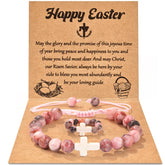 AONSOULE cross bracelet beads pink for teen daily wear and comfort.