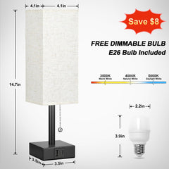 aooshine bedside lamp with pull chain for easy on/off and mood control in darkness.