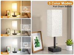 aooshine lamp with USB-C and USB-A ports for nighttime device charging.