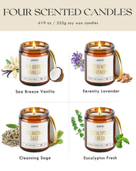 AOOVOO Eucalyptus Fresh candle jar evokes refreshing focus.
