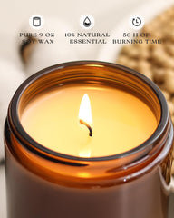AOOVOO Vanilla Sea Breeze candle jar enhances cozy home fragrance.