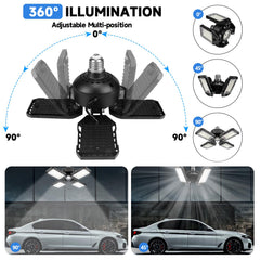 Aoretic garage light shows sleek heat-dissipation design keeps panels cool.