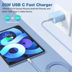Aorle 6ft USB-C to USB-C cable offers flexible charging at bed or sofa.