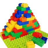 Aotipol 101-piece building bricks baseplate setup encourages creative play and display