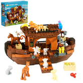 AOXEKBOLO Noah's Ark exterior shows a sturdy boat design for imaginative play.