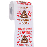 AOZITA 50th birthday toilet paper with patterns for party decor