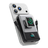 APHUWJ 6-in-1 magnetic charger front view showing seamless iPhone and Apple Watch charging.