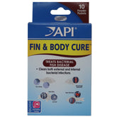 API FIN & BODY CURE freshwater powder box ready for aquarium treatment.