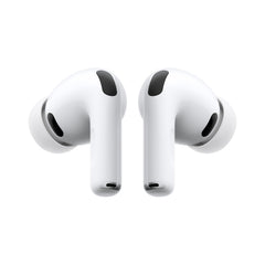 Apple AirPods Pro 3 earbuds in a charging case, showcasing sleek design and portability.