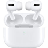 Apple AirPods Pro case front view highlights MagSafe charging convenience.