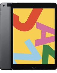 Apple iPad 2019 front view Space Gray for versatile browsing and media