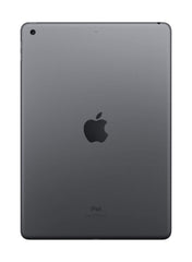 Apple iPad 2019 side profile Space Gray highlights slim portable design