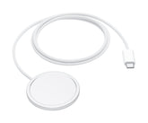 Apple MagSafe Charger on a desk demonstrating ready for wireless charging.