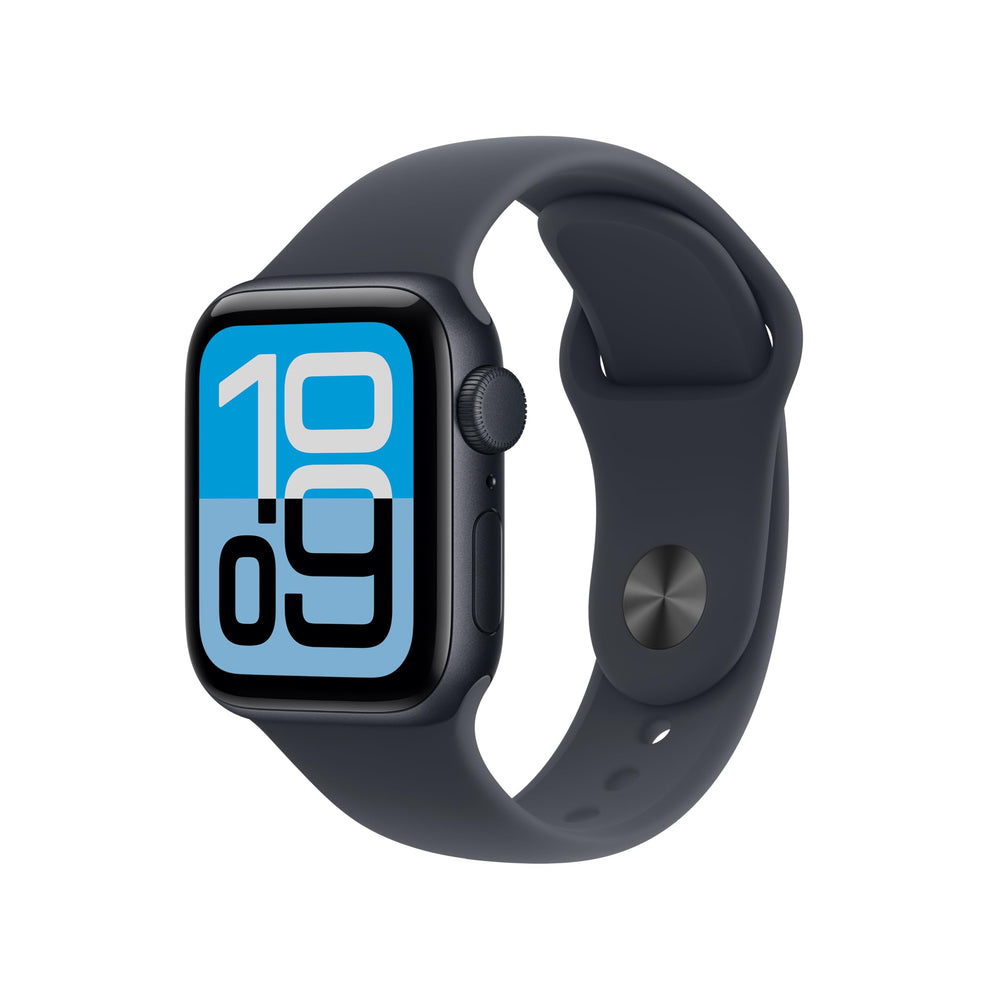 Apple Watch SE 3 with midnight aluminum case, daily comfort and durability.