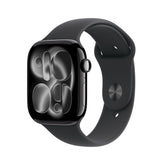 Apple Watch Series 11 jet black aluminum case; durable daily wear.