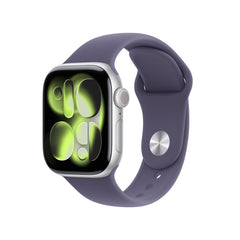 Apple Watch Series 11 on-wrist with purple fog band for all-day activity tracking.