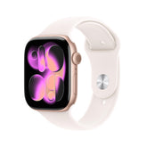 Apple Watch Series 11 rose gold aluminum with blush band for on-the-go health insights