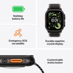 Apple Watch Ultra 3 sapphire crystal display with bright visibility in daylight.