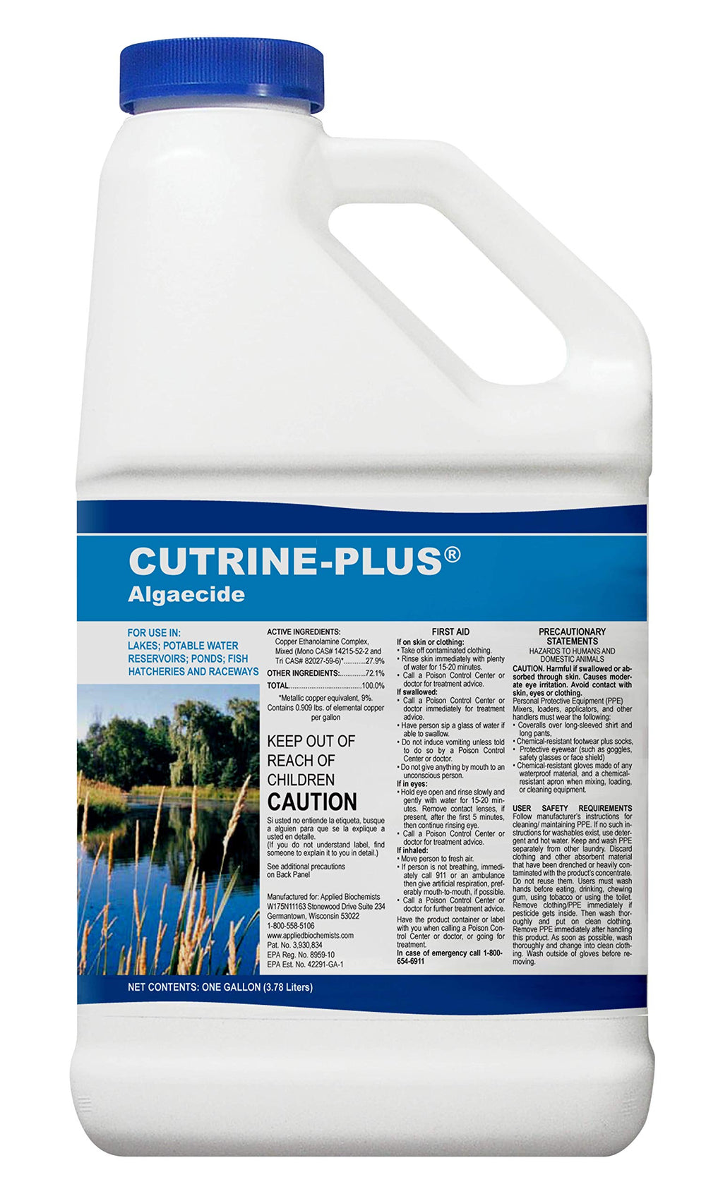 APPLIED BIOCHEMISTS Cutrine Plus bottle for fast algae control in ponds