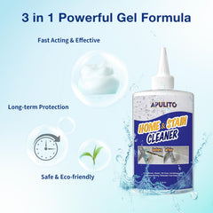 APULITO Cleaner Gel applied on tile targets tough grime with precision.