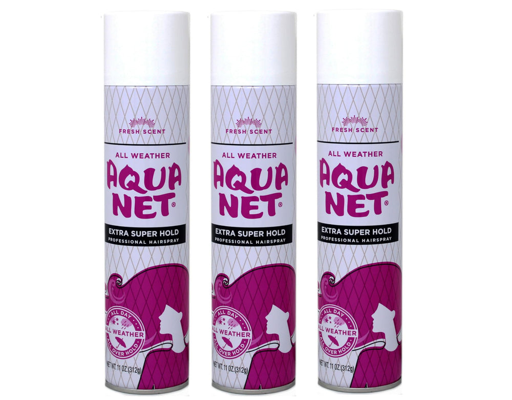 Aqua Net extra-super-hold-bottle-11oz delivers all-day hold for structured styles.