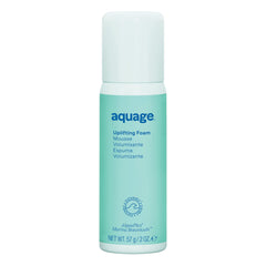 Aquage Uplifting Foam bottle shows portable travel size for on-the-go styling.