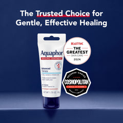 Close-up of Aquaphor Advanced Therapy texture indicating rich, protective ointment