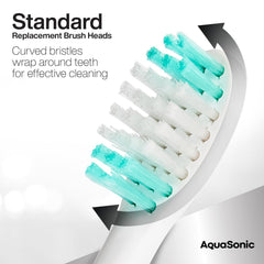 Two-pack white AquaSonic brush heads ready to install.